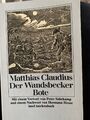 Der Wandsbecker Bote von Matthias Claudius | Buch | Zustand gut