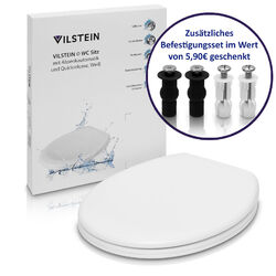 WC Sitz mit Absenkautomatik - Premium Toilettendeckel Deckel Klodeckel Klobrille2 Dübel-Sets / Abnehmbar / Edelstahl Befestigung