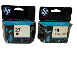 2er SET | original HP 27 Black + HP 28 Color | HP C8727AE + HP C8728AE | DJ 3420