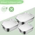 Brotdose Lunchbox Vesperbox Edelstahl Brotdosen BPA frei Brotbox Set mit Fächern