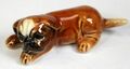 Goebel Hund W-Germany Tierfigur Welpe Porzellanfigur Figur Boxer liegend