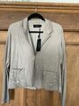 Liebeskind Berlin Blazer Jersey Gr 40 L Grau / Beige NEU Leicht Gebatikt