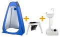 Stabile Camping Toilette mit Sichtschutz-Zelt & Waschbecken für Outdoor-Hygiene