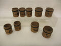 X-14469	Neuzeitliche 9 Teile Puppenküchen Holz Meßbehälter 1/2L,1/4L H:ca.30mm