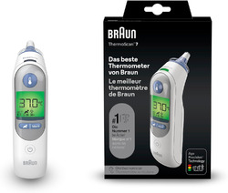 Braun Thermoscan 7 Ohrthermometer (Age Precision, Farbcodierte Temperaturanzeige