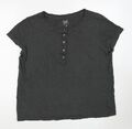 Gap Damen grauer Hanf Basic T-Shirt Größe L Bootsausschnitt