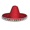 Mexikanischer Hut / Sombrero mit Bommeln, Durchmesser 60 cm, Rot
