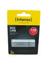 INTENSO Alu Line USB-Stick 128 GB 28,00 MB/s Silber 2.0 USBA Flash Drive NEU OVP