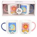 2-teiliges Sonne & Mond himmlische Paare Kaffeebecher Set Astrologie Symbole Teetasse Geschenk