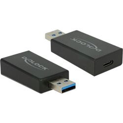 DeLOCK USB 3.2 Gen 2 Adapter, USB-A Stecker > USB-C Buchse, schwarz