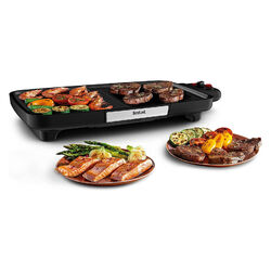 Tefal CB6418 Elektrischer Tischgrill BBQ Booster Plancha Indoor ElektrogrillAntihaftbeschichtung und 2.200 Watt Leistung