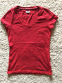 Hilfiger Denim T-Shirt rot V-Ausschnitt Gr.  XS NEU