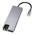 8-in-1 Typ-C-Hub USB-C-Konverter Gehäuse aus Aluminiumlegierung 2 * USB3.0 D9E0