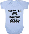 Born To Game With My Daddy weich hellblau Baumwolle Baby Body Weste Xbox Gamer