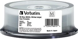 25 Verbatim Rohling M-Disc Blu-ray BD-R XL full printable 100GB 4x Spindel