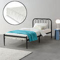 Metallbett mit Matratze 90x200cm Bettgestell Design Bett Schlafzimmer Metall