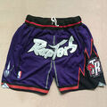 Retro Toronto Raptors Basketball Shorts Stitched City Edition Weiß Schwarz Lila