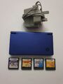 Nintendo DSi-Konsole - metallicblau, mit Ladegerät und 4 Spielen 