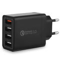 4-Port USB Ladegerät Ladeadapter mit 33W QC3.0 Schnellladegerät Netzteil Stecker