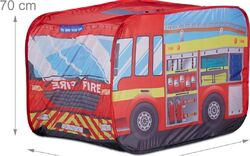 Spielzelt Feuerwehr Pop up Kinderzelt mit Automotiv für Jungs Outdoor BWARE