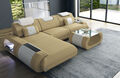 Couch Ecksofa Sofa Polsterecke RIMINI L Form Strukturstoff Eckcouch Ottomane LED