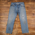 Vintage Levis 501 Jeans 34 x 31 Stonewash gerade blau rot Tab Denim