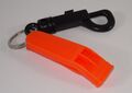 Signalpfeife Notpfeife Pfeife orange Kunststoff mit Gürtelclip Prepper Outdoor