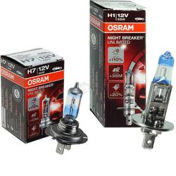 OSRAM NIGHT BREAKER UNLIMITED H1 H7 +110% SET Glühbirne Lampe 12V 55 W P145s