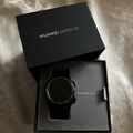 Huawei Watch GT 46,5mm Edelstahl Gehäuse in Schwarz Silikon Armband in Graphite
