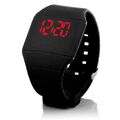 Digital Silikon LED Armband Uhr Armbanduhr Watch Unisex Fitness Sport Schwarz