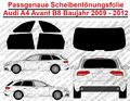 Passgenaue Tönungsfolie Audi A4 Avant B8 Baujahr 2009 - 2012 Black Plus 95%