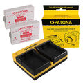 2x Batterie Patona + Ladegerät USB Dual für Canon BP-110