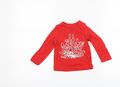 Mothercare Jungen rot Baumwolle Basic T-Shirt Größe 9-12 Monate Rundhalsausschnitt - kleine Kappe