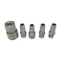 5 tlg Set Druckluft Anschluss + Kupplung 1/4" Schnellkupplung Stecknippel Satz