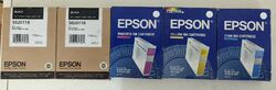 5x Orig. Epson S020118 S020122 S020126 S020130 Satz Set f. Stylus Color 3000 Neu