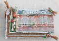Schild "Willkommen", Ton Ziegel, komplett handdekoriert! ca. 42 x 25,5 x 5 cm