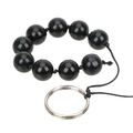 Unisex Durchmesser 1 cm 9 schwarze Glaskugeln Perlen mit Ring Butt Perlen für Frauen Männer