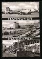 Hannover, Flughafen, Flughafenrestaurant und Rollfeld, Ansichtskarte 1964 