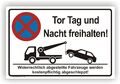 Schild Tor Tag und Nacht freihalten Parkverbotschild Warnschild Einfahrt P0100