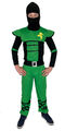 grünes Ninja Kostüm für Kinder - Größe 110-152 - grüner Ninja Kämpfer für Jungen