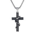 1Pc Hip- -Halskette Snake Kreuz Kette Snake Kreuz Halskette Gothic Männer