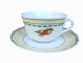 Teetasse mit Untertasse  Linea Crea Table Cornwall Obstdekor Birne, Zitrone