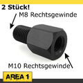 2x Motorroller Spiegel Adapter von M10 Rechtsgewinde auf M8 Rechtsgewinde