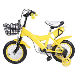 Kinderfahrrad 12 Zoll Fahrrad für Kinder Junge Mädchen Kinderrad Stützräder Gelb