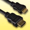 HDMI Kabel für Canon Ixus 100 IS Digitalkamera - Mini C - Länge 1,5m - vergoldet