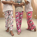 Hello Kitty Pyjama Hose Schlafanzug Anime Kawaii Hausanzug Home Hose warm D Q4W6