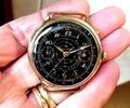 Rare vintage chronograph 1940cc ZAIS WATCH (BREITLING) big oversize 40mm gold pl