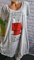 Peanuts Nachthemd Sleepshirt Bigshirt Shirt grau Kurzarm (5 333)
