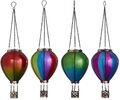 LED Solar Laterne Heißluftballon Windlicht Metallgestell Außen Garten Dekoration