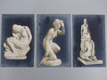 Postkarten x3 Akt Antik Marmor Kunst Skulpturen, erotische Akte, echtes Foto - Sehr guter Zustand